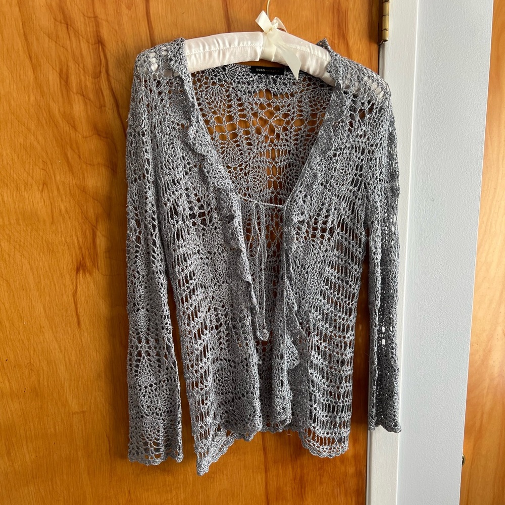 BCBG Crochet Cardigan Top